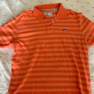 Southern Tide Orange Striped Polo, Men’s Large